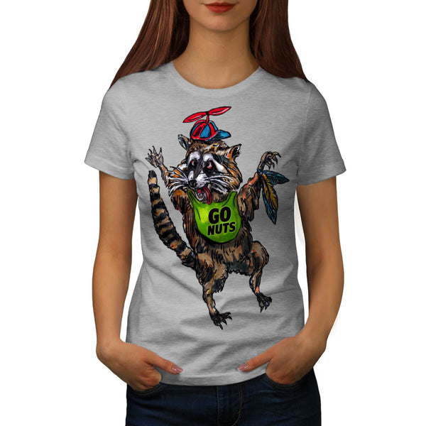 Insane Racoon Animal Womens T-Shirt