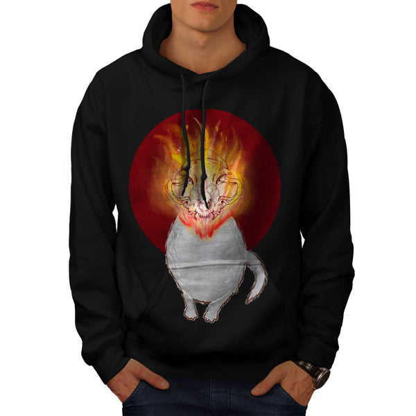 Cat Skeleton Burning Mens Hoodie