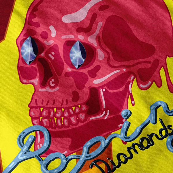 Diamond Skull Head Mens T-Shirt