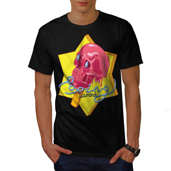 Diamond Skull Head Mens T-Shirt