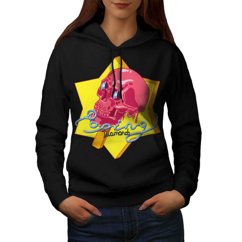 Diamond Skull Head Womens Hoodie