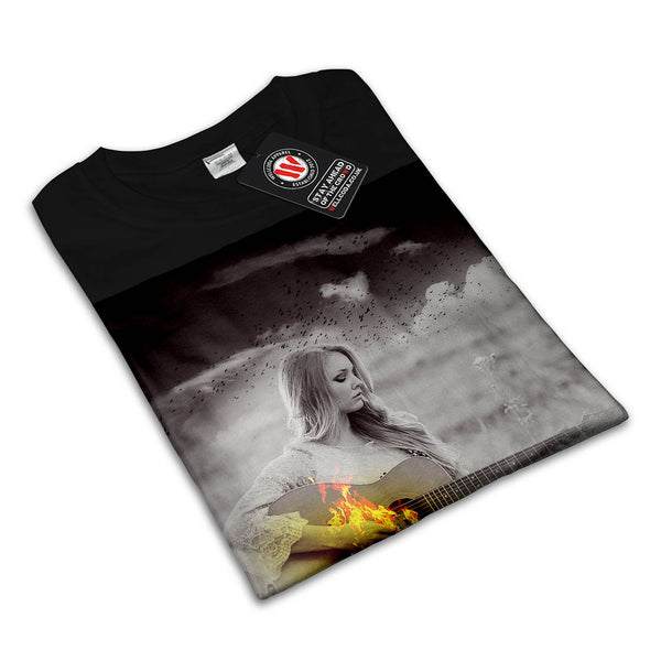Woman Play Guitar Womens T-Shirt