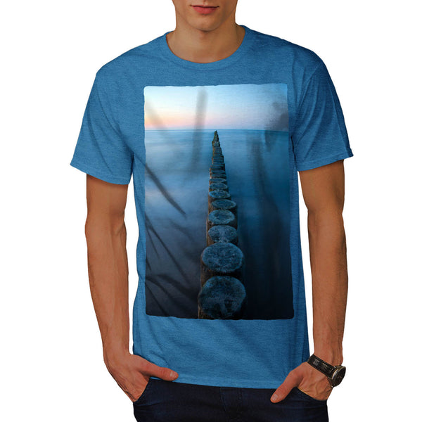 Foggy Sea Shore Mens T-Shirt