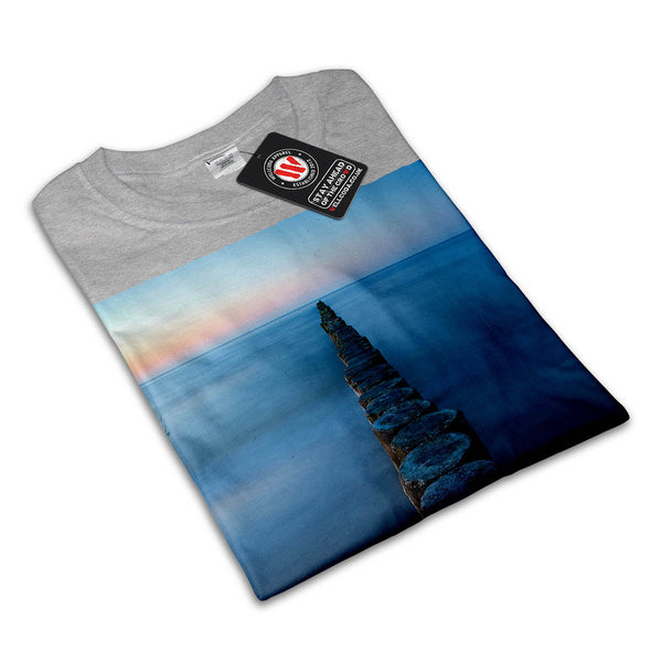 Foggy Sea Shore Womens T-Shirt