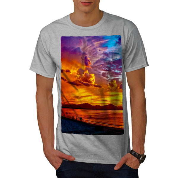 Colorful Ocean Sky Mens T-Shirt