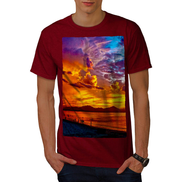 Colorful Ocean Sky Mens T-Shirt