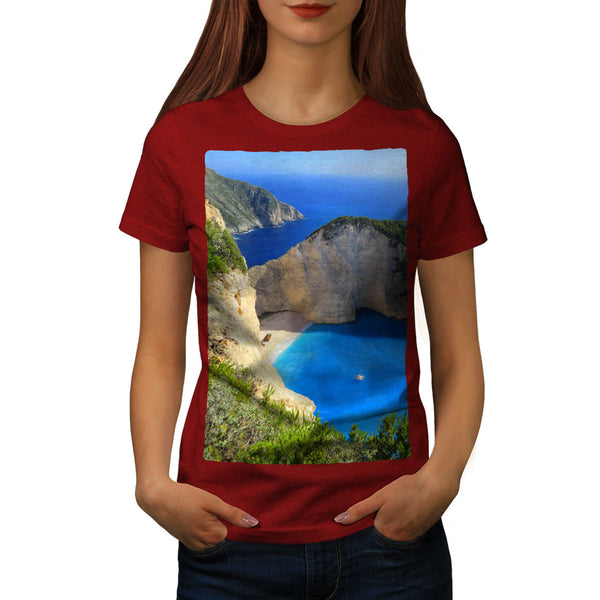 Mountain Sea Shore Womens T-Shirt