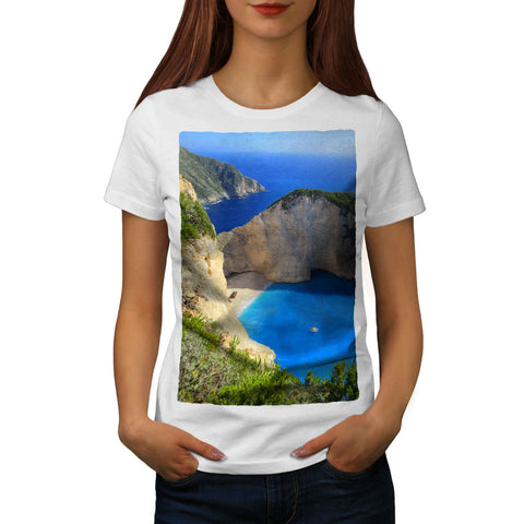 Mountain Sea Shore Womens T-Shirt