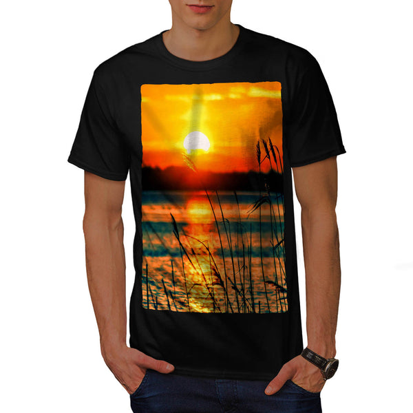 Forest River Sunset Mens T-Shirt