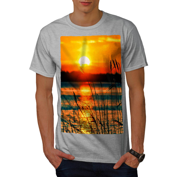 Forest River Sunset Mens T-Shirt