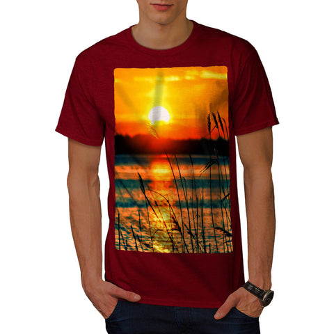 Forest River Sunset Mens T-Shirt