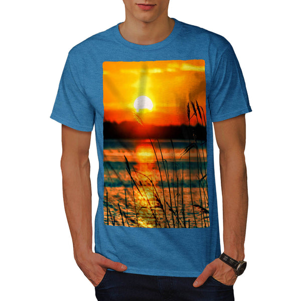 Forest River Sunset Mens T-Shirt