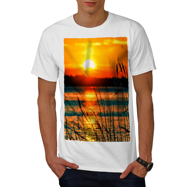 Forest River Sunset Mens T-Shirt