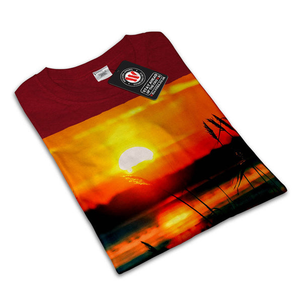 Forest River Sunset Womens T-Shirt