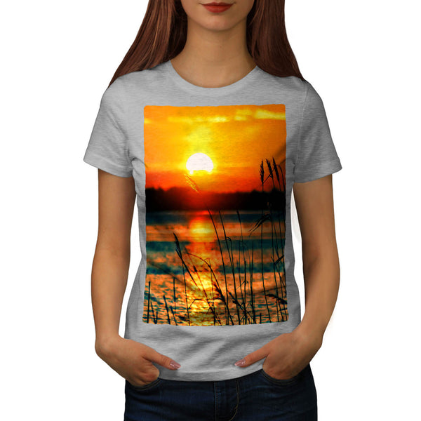 Forest River Sunset Womens T-Shirt