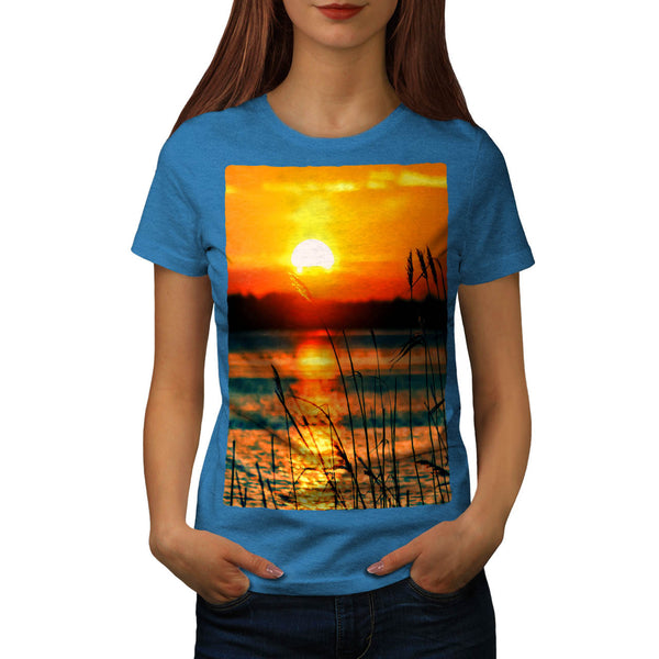 Forest River Sunset Womens T-Shirt