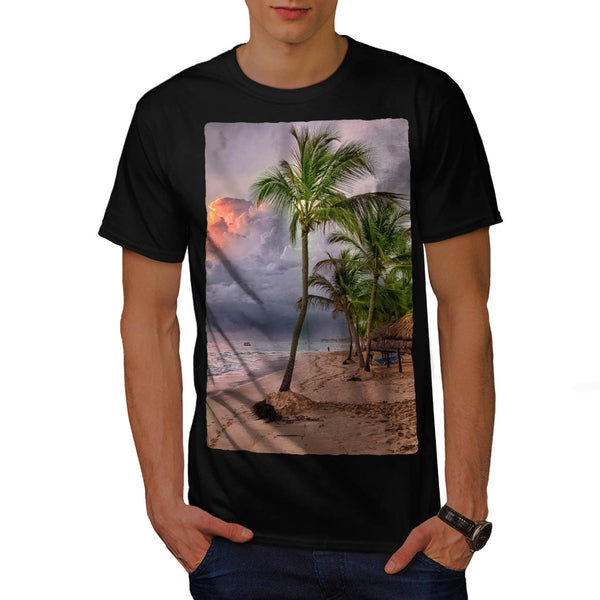 Cloudy Summer Beach Mens T-Shirt