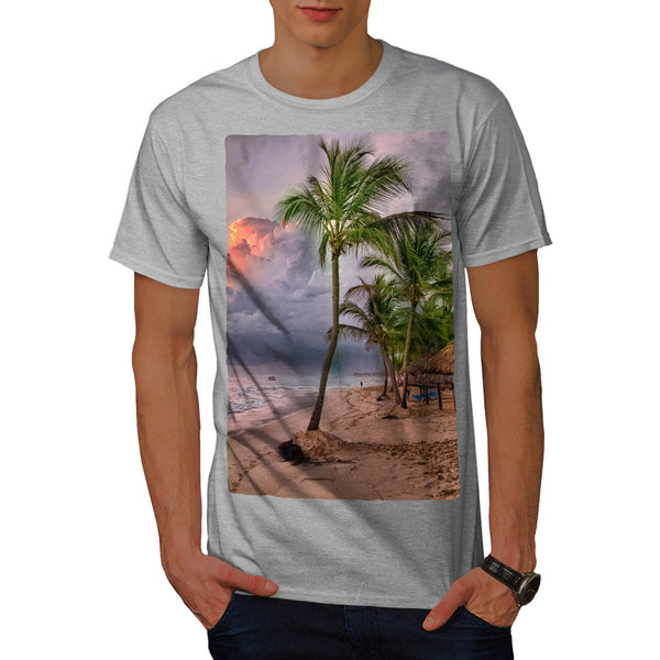 Cloudy Summer Beach Mens T-Shirt
