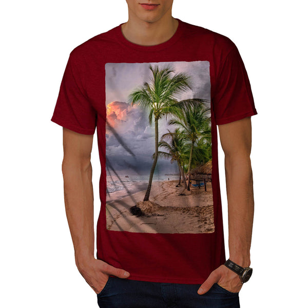 Cloudy Summer Beach Mens T-Shirt
