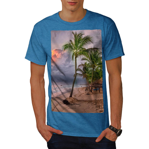 Cloudy Summer Beach Mens T-Shirt