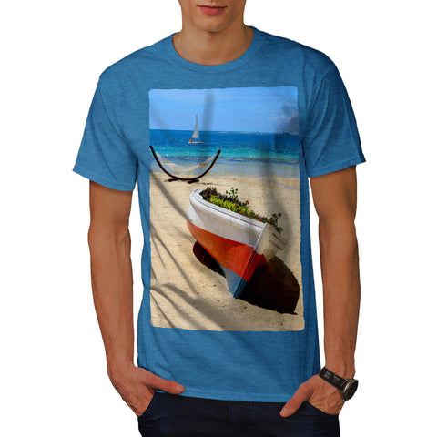 Boat With Flowers Mens T-Shirt