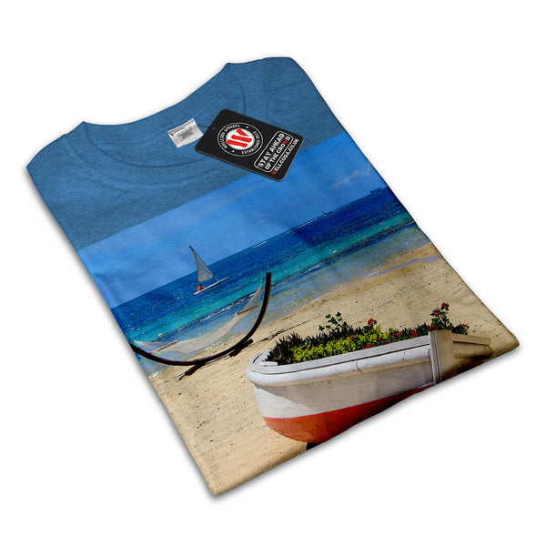 Boat With Flowers Mens T-Shirt