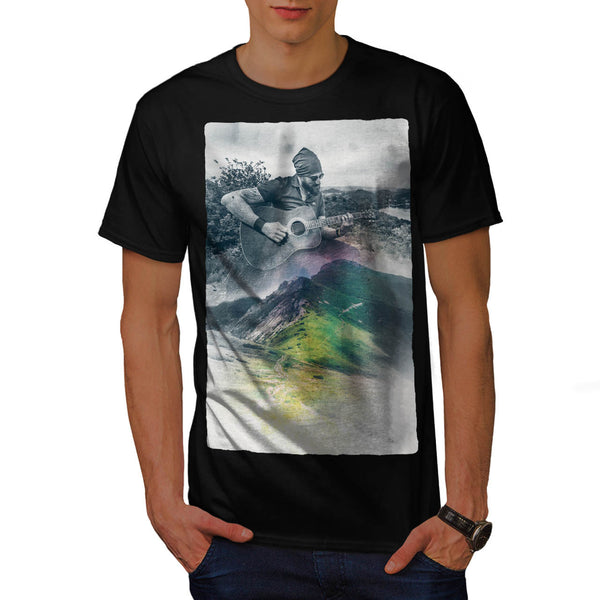 Man Plays Guitar Mens T-Shirt