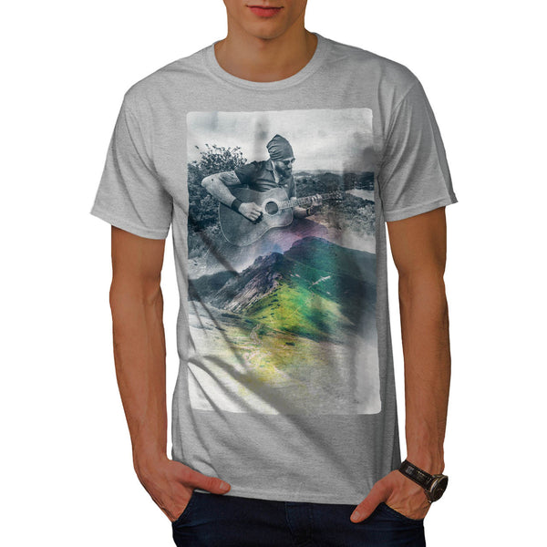 Man Plays Guitar Mens T-Shirt