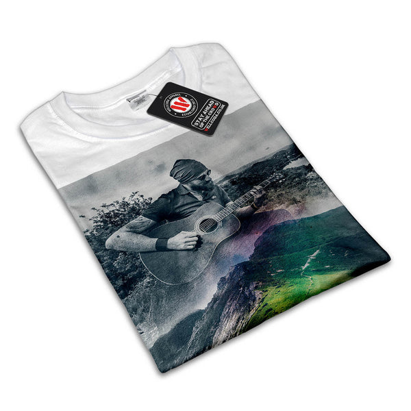 Man Plays Guitar Womens T-Shirt