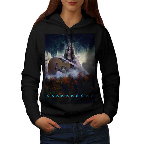 Woman With Guitar Womens Hoodie
