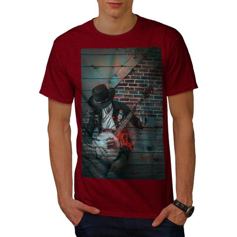 Man Plays Banjo Mens T-Shirt
