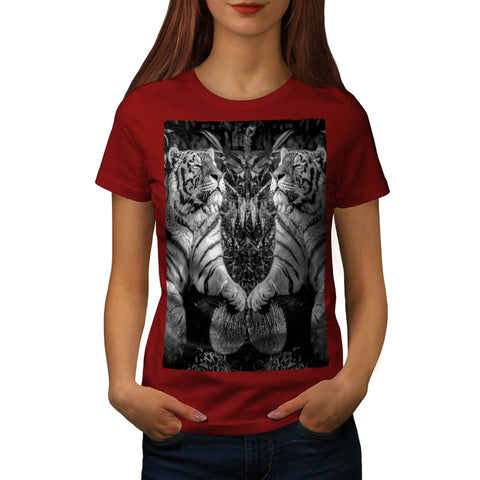 Relaxed Tiger Collage Womens T-Shirt