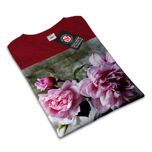 Pink Flowers In Vase Womens T-Shirt