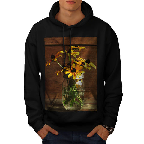 Pink Flowers In Jar Mens Hoodie