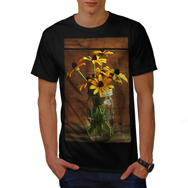 Pink Flowers In Jar Mens T-Shirt