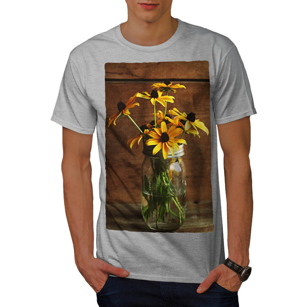 Pink Flowers In Jar Mens T-Shirt