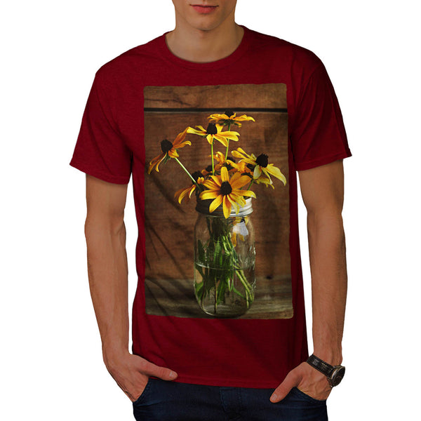 Pink Flowers In Jar Mens T-Shirt