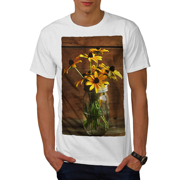 Pink Flowers In Jar Mens T-Shirt