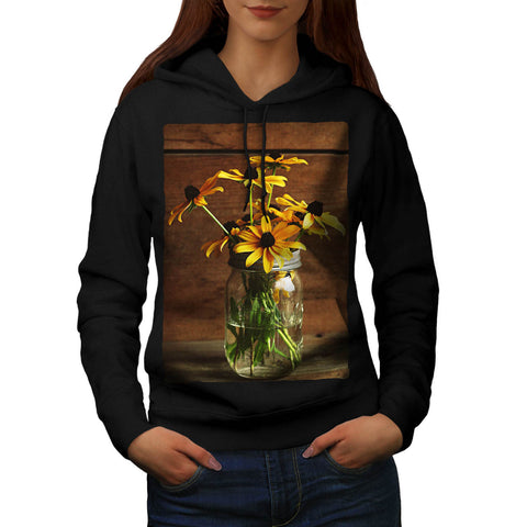 Pink Flowers In Jar Womens Hoodie