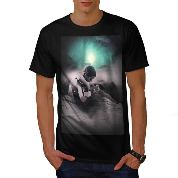Man Plays Guitar Mens T-Shirt