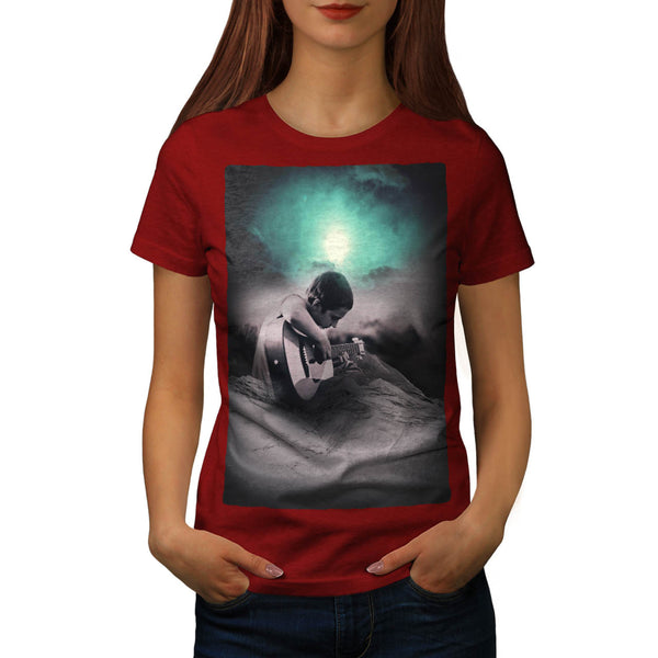 Man Plays Guitar Womens T-Shirt
