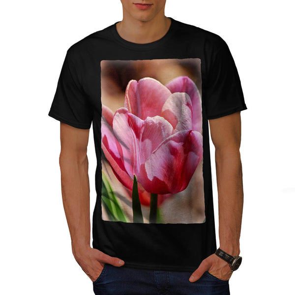 Pink Tulip Flower Mens T-Shirt