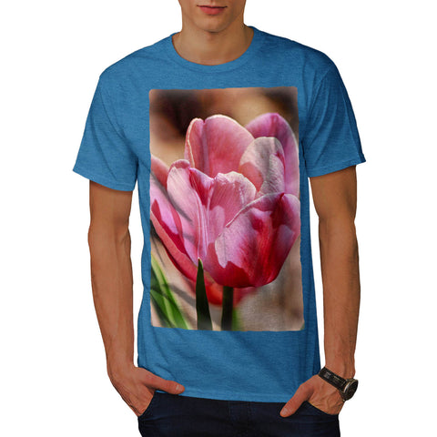 Pink Tulip Flower Mens T-Shirt