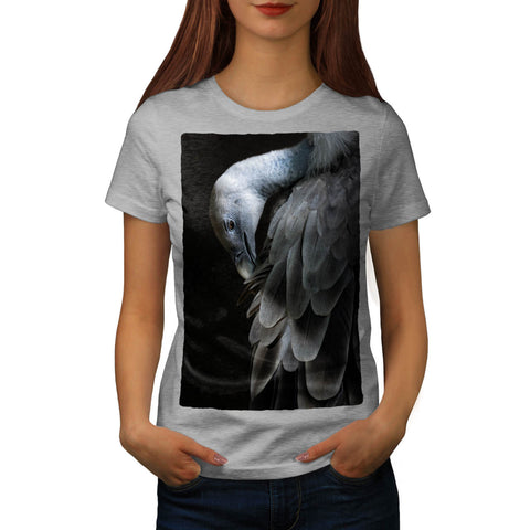 Dark Grey Flamingo Womens T-Shirt
