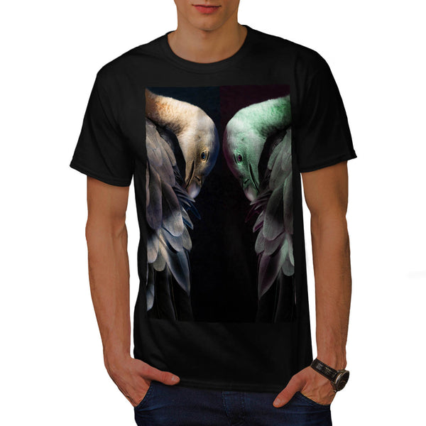 Flamingo Mirror Art Mens T-Shirt