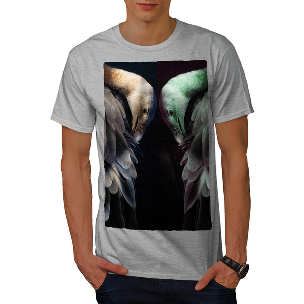Flamingo Mirror Art Mens T-Shirt