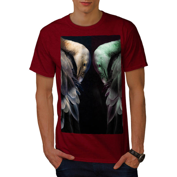 Flamingo Mirror Art Mens T-Shirt
