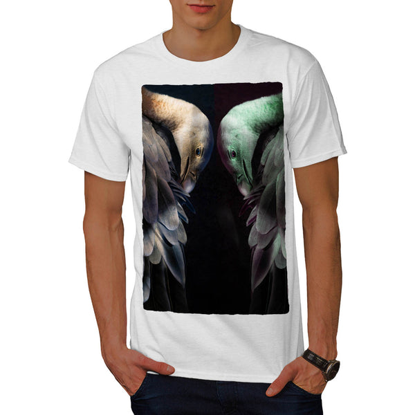 Flamingo Mirror Art Mens T-Shirt