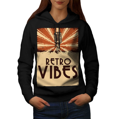 Retro Music Slogan Womens Hoodie