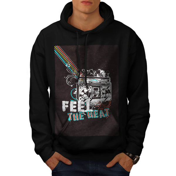 Retro Music Slogan Mens Hoodie